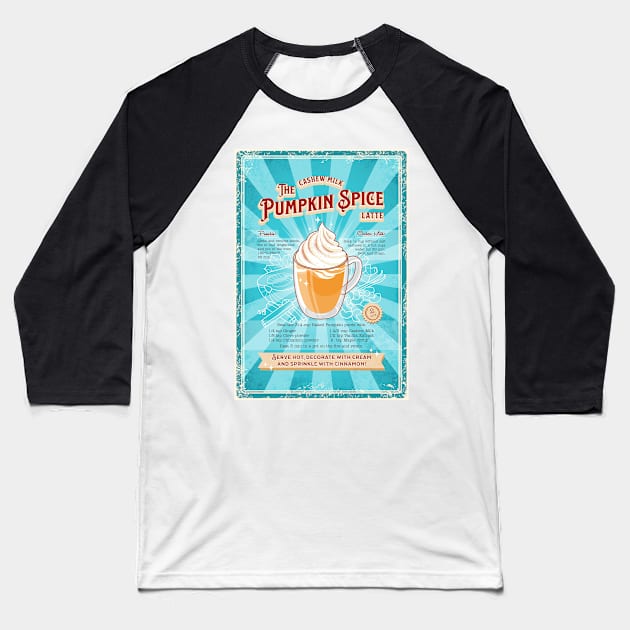 Vintage Pumpkin Spice Latte Baseball T-Shirt by Mia_Valdez